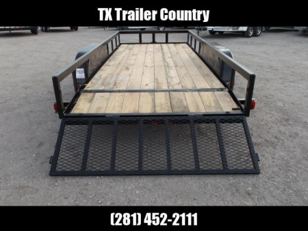 New 2026 Longhorn Trailers 77x16 Utility Trailer / ATV Trailer / 2ft Dovetail / 2ft Ramp Gate / LED Lights