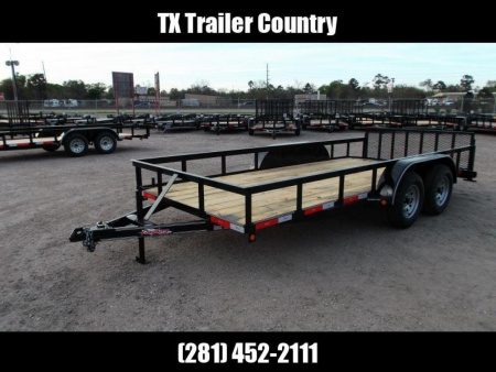 New 2026 Longhorn Trailers 77x16 Utility Trailer / ATV Trailer / 2ft Dovetail / 2ft Ramp Gate / LED Lights