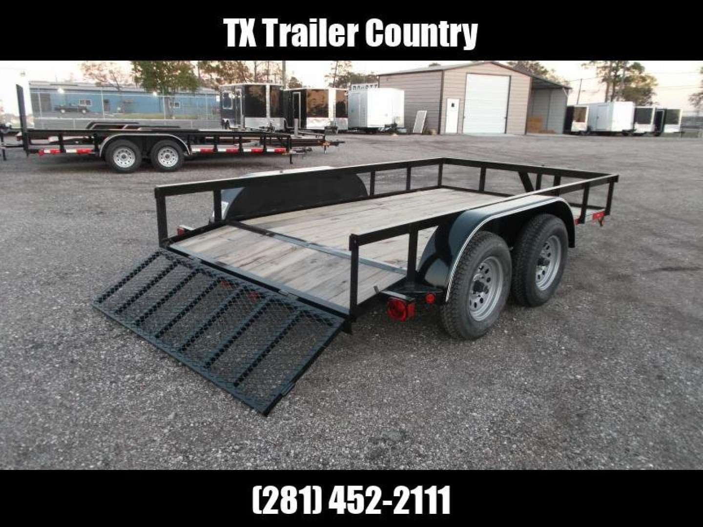 New 2026 Longhorn Trailers 77x12 Tandem Axle Utility Trailer / UTV Trailer / 2ft Dovetail / 2ft Ramp Gate / LED Lights