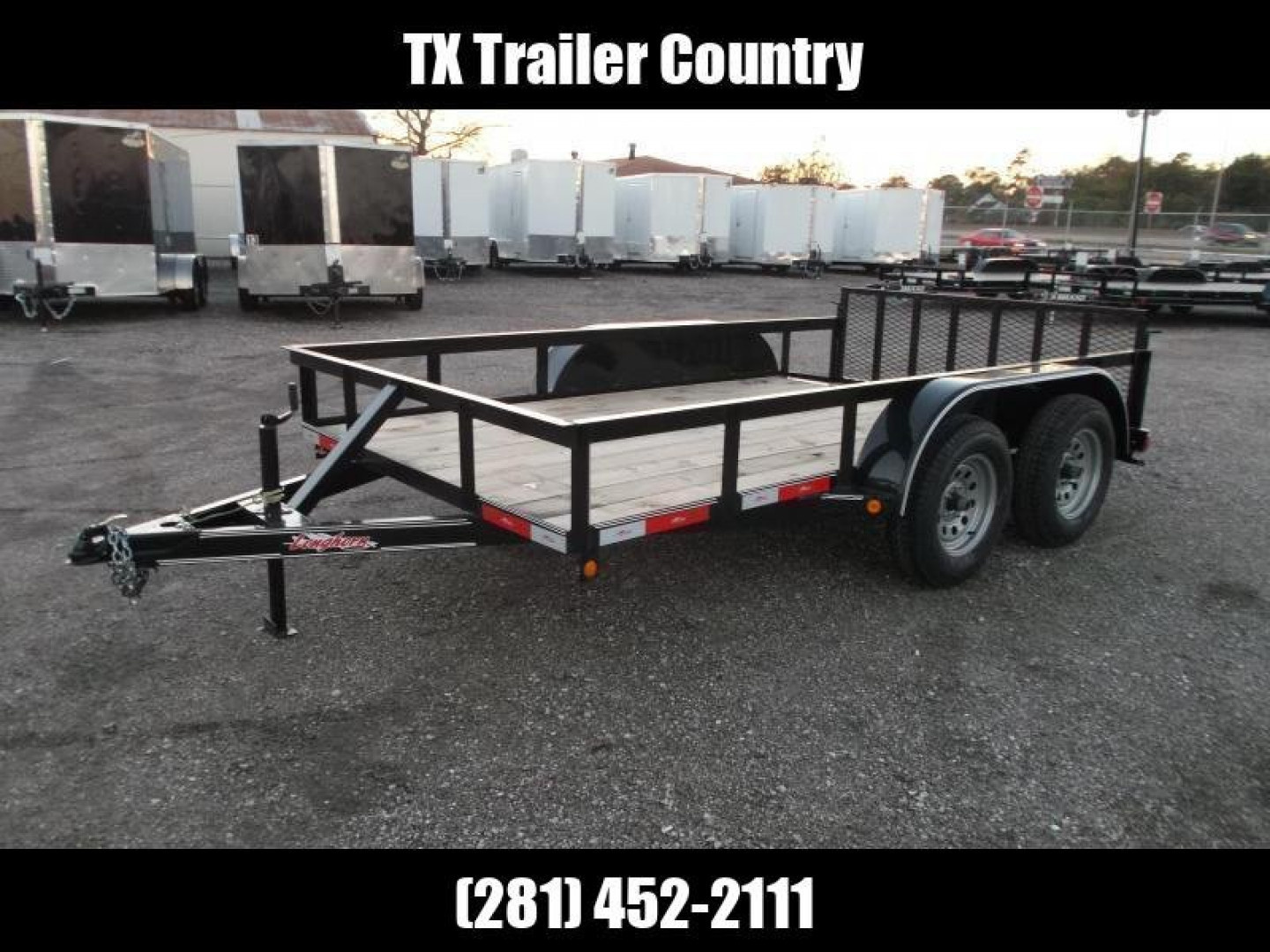 New 2026 Longhorn Trailers 77x12 Tandem Axle Utility Trailer / UTV Trailer / 2ft Dovetail / 2ft Ramp Gate / LED Lights