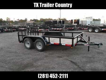 New 2026 Longhorn Trailers 77x12 Tandem Axle Utility Trailer / UTV Trailer / 2ft Dovetail / 2ft Ramp Gate / LED Lights