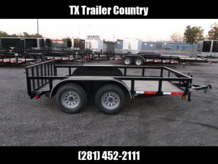 New 2026 Longhorn Trailers 77x12 Tandem Axle Utility Trailer / UTV Trailer / 2ft Dovetail / 2ft Ramp Gate / LED Lights