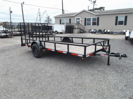 New 2026 Longhorn Trailers 77x12 Single Axle Utility Trailer w/ 4ft Heavy Duty Ramp Gate / LED Lights