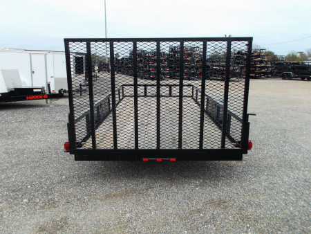 New 2026 Longhorn Trailers 77x12 Single Axle Utility Trailer w/ 4ft Heavy Duty Ramp Gate / LED Lights