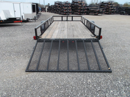 New 2026 Longhorn Trailers 77x12 Single Axle Utility Trailer w/ 4ft Heavy Duty Ramp Gate / LED Lights