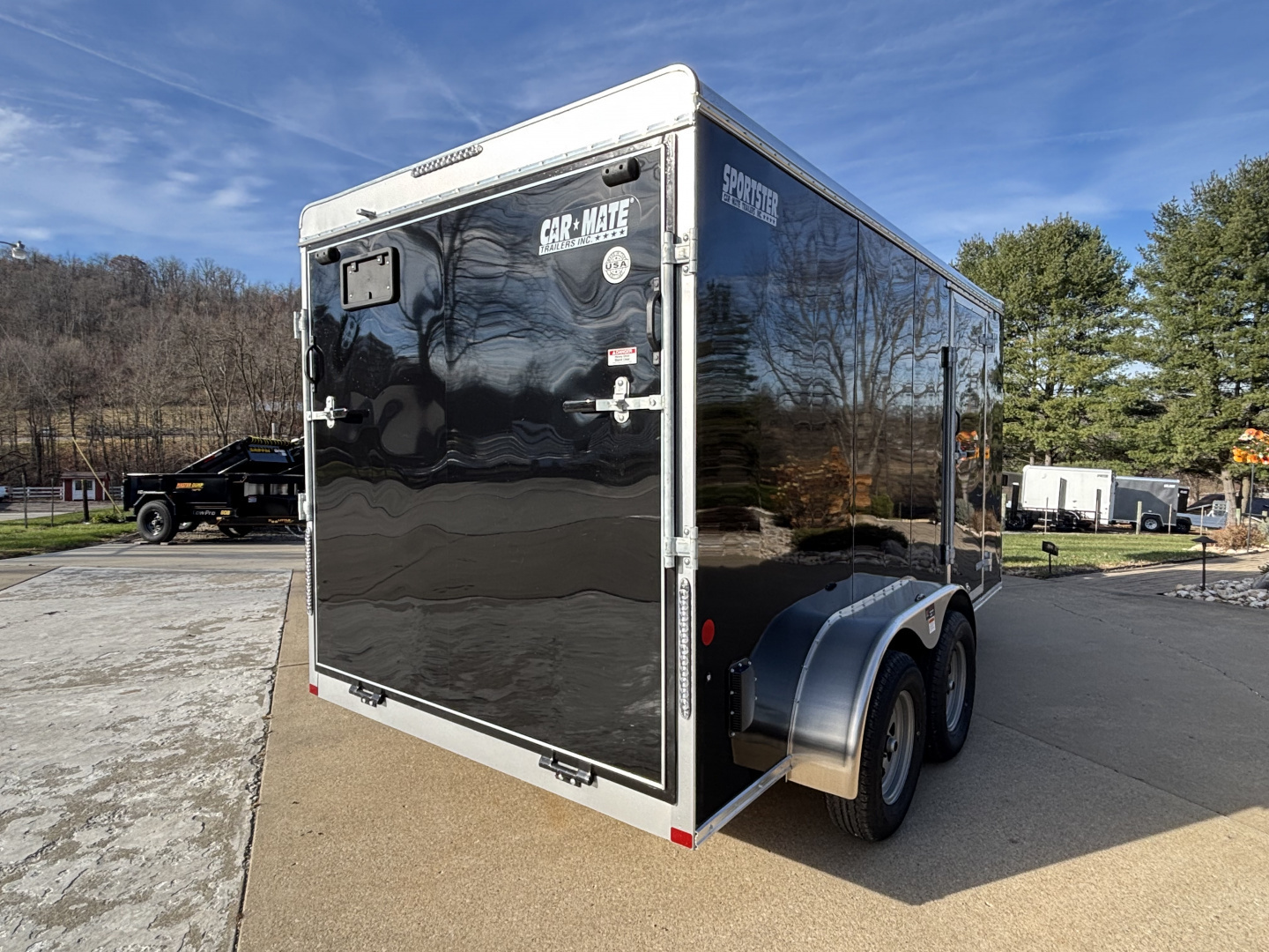 New 2026 Car Mate Trailers 7x14 V-Sport HD Enclosed Trailer - Black - w/ Ramp - 7000# GVWR