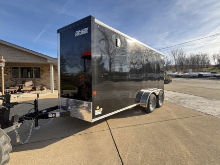 New 2026 Car Mate Trailers 7x14 V-Sport HD Enclosed Trailer - Black - w/ Ramp - 7000# GVWR