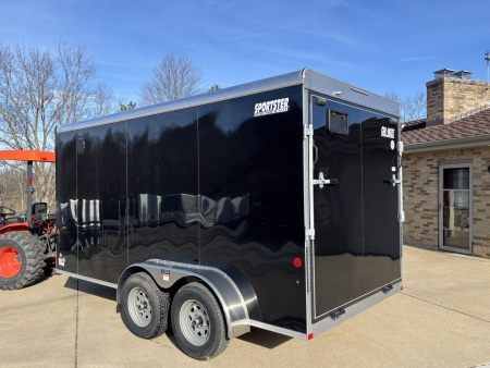 New 2026 Car Mate Trailers 7x14 V-Sport HD Enclosed Trailer - Black - w/ Ramp - 7000# GVWR