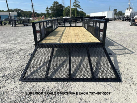 New 2025 Texas Bragg Trailers 16P W/ 2ft Expanded Metal Sides, Overwide Deck & Gate Utility Trailer