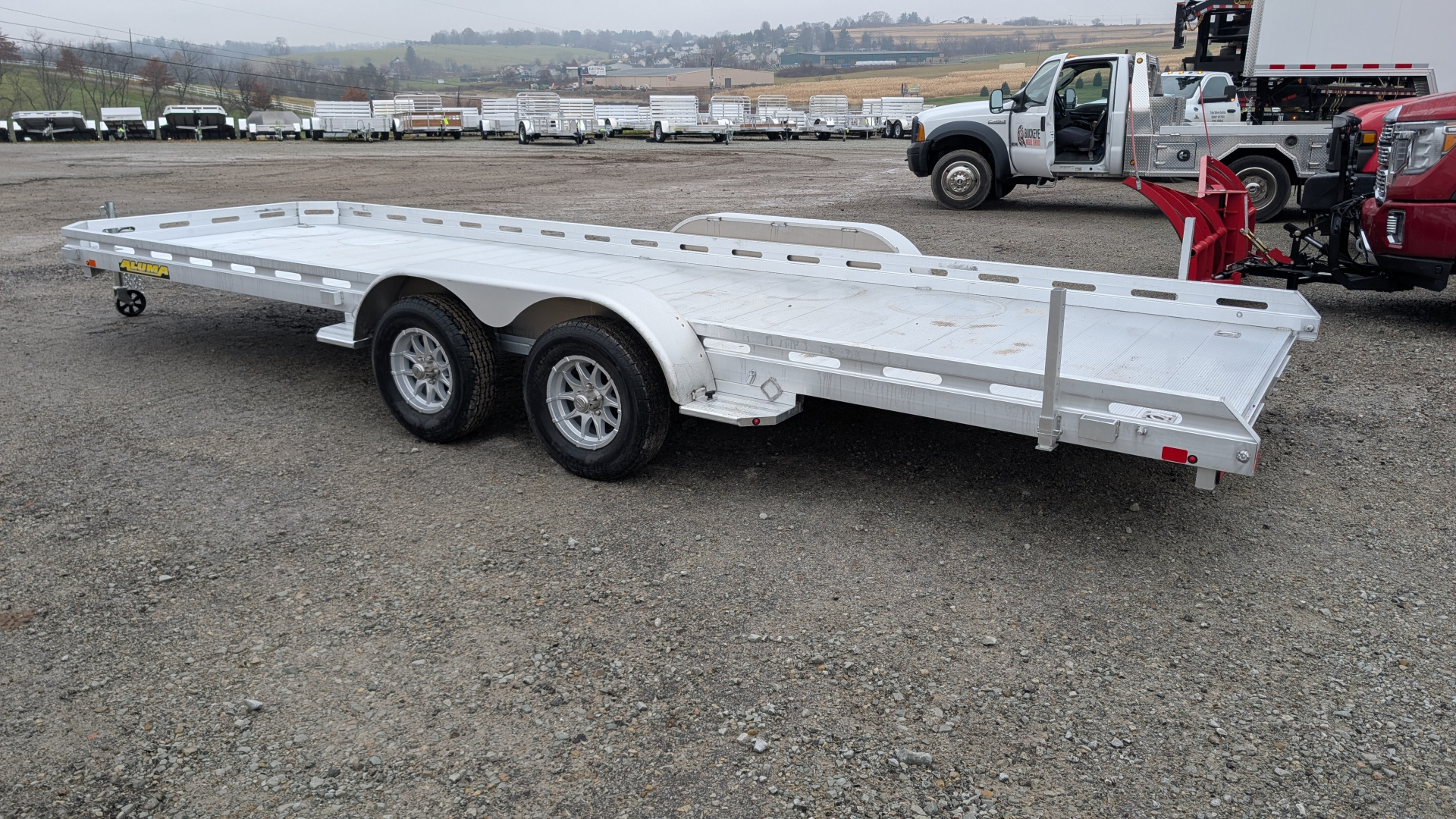 New 2026 Aluma 6'6" x 22' Tandem Utility Trailer w/ Pull Out Ramps