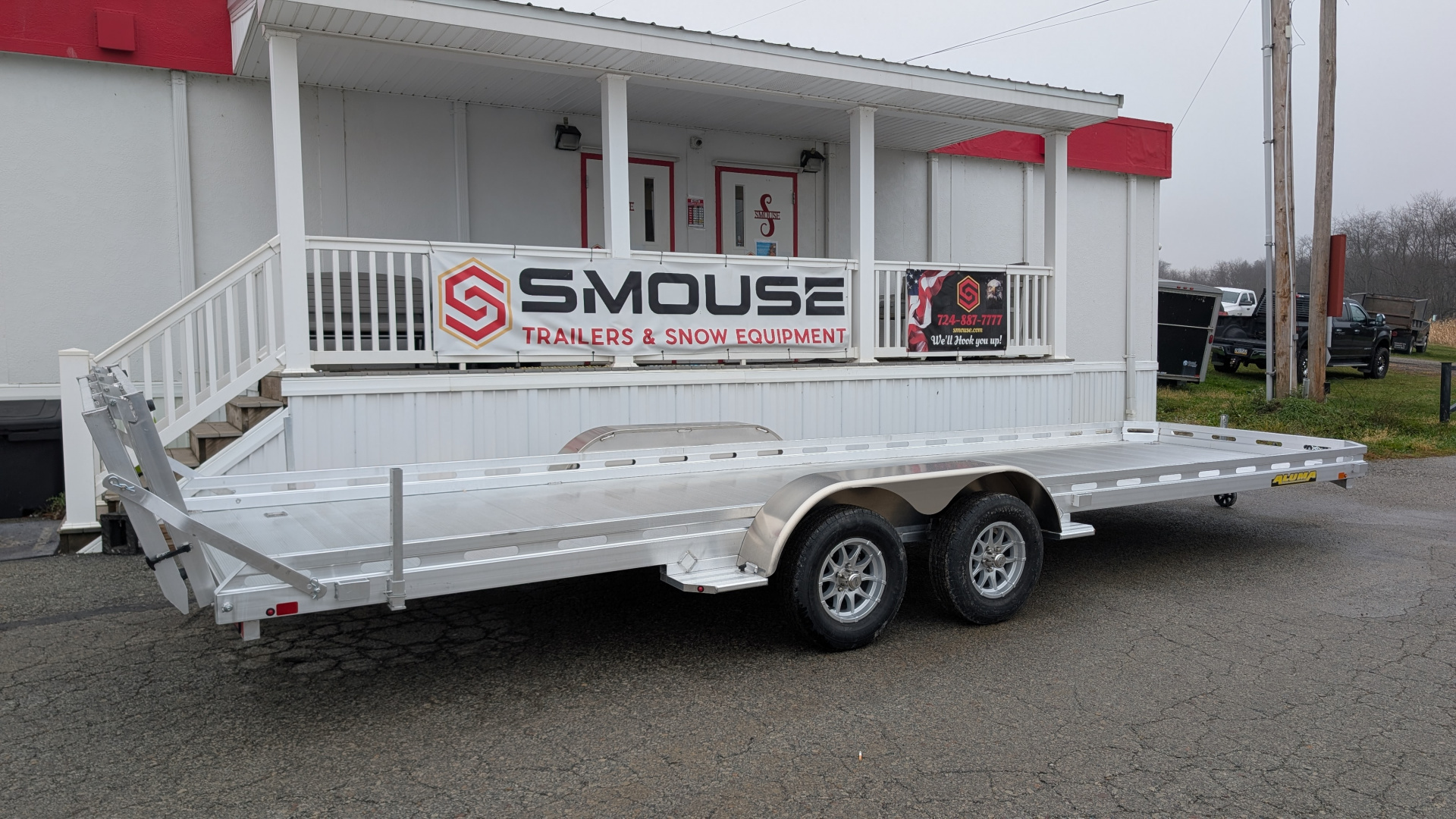 New 2026 Aluma 6'6" x 24' Tandem Utility Trailer w/ Bi-Fold Gate