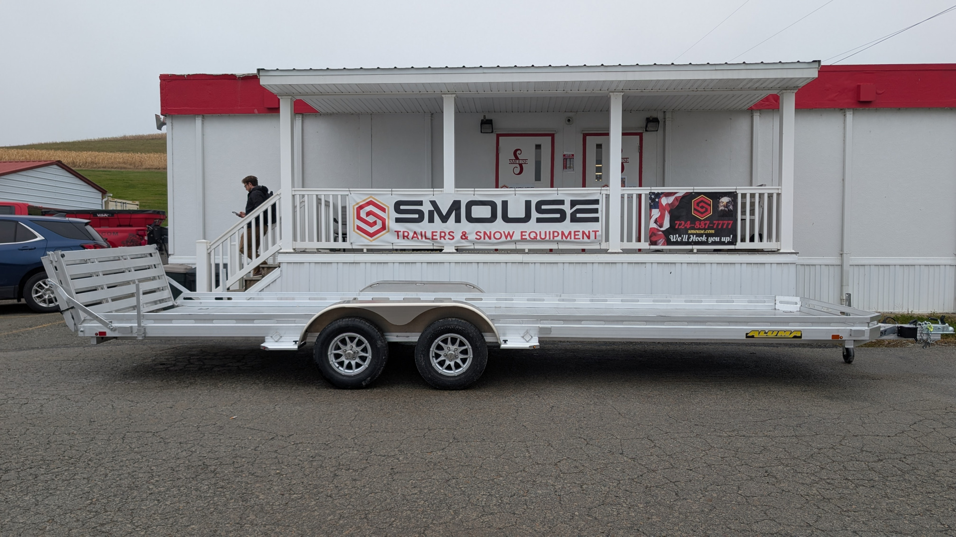 New 2026 Aluma 6'6" x 24' Tandem Utility Trailer w/ Bi-Fold Gate