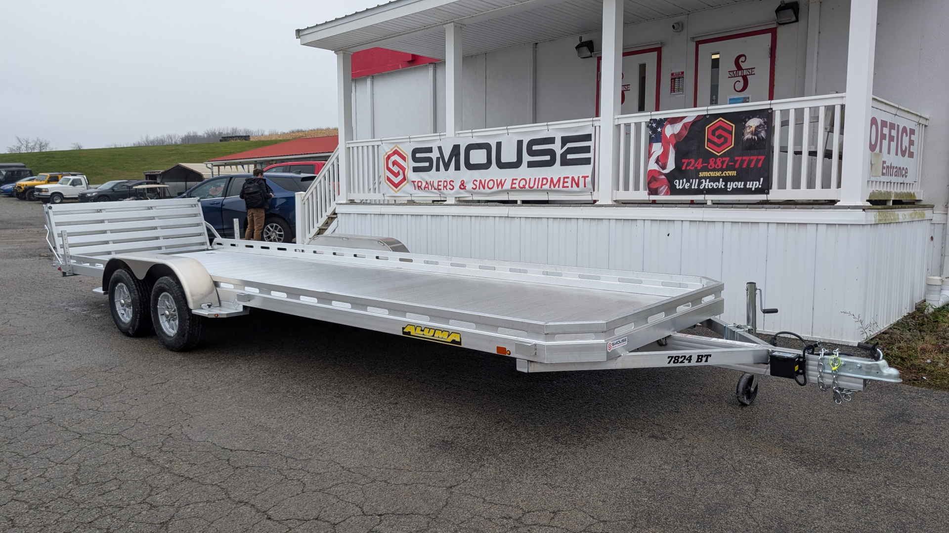 New 2026 Aluma 6'6" x 24' Tandem Utility Trailer w/ Bi-Fold Gate