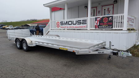 New 2026 Aluma 6'6" x 24' Tandem Utility Trailer w/ Bi-Fold Gate