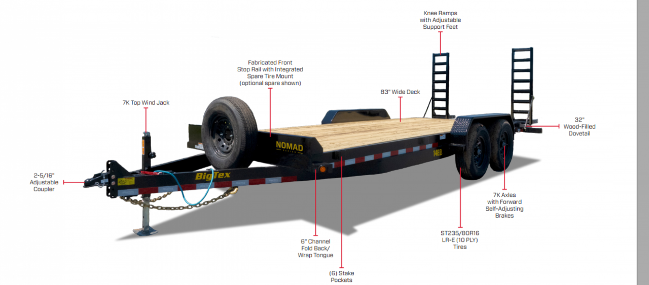 New 2026 Big Tex Trailers 14EB-20-KR Equipment Trailer
