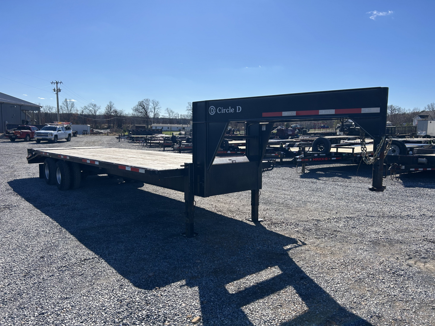Used 2021 Circle D 102"X29' 22K Gooseneck Flatbed Trailer