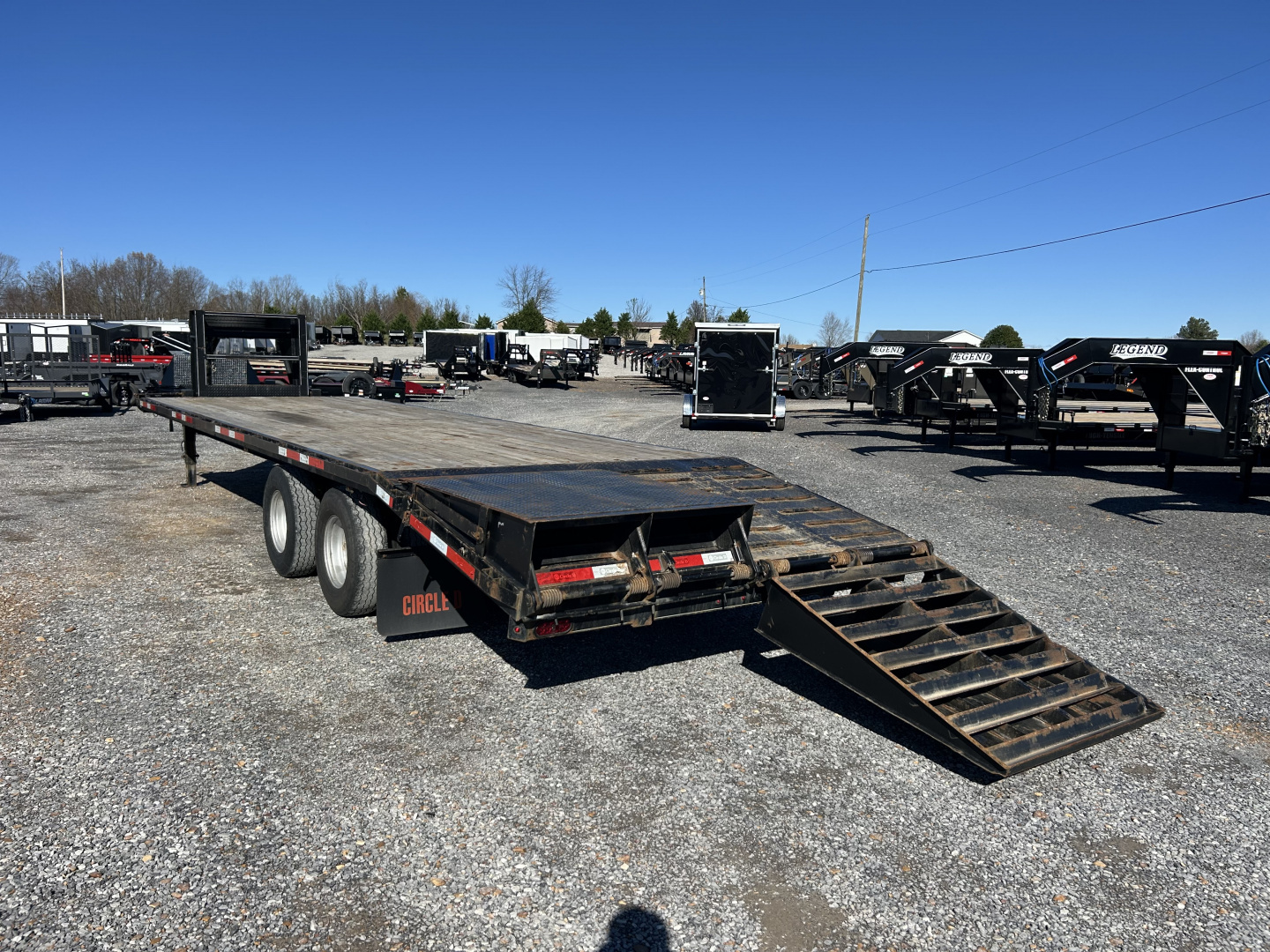 Used 2021 Circle D 102"X29' 22K Gooseneck Flatbed Trailer