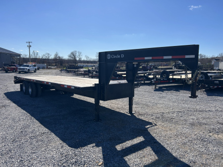 Used 2021 Circle D 102"X29' 22K Gooseneck Flatbed Trailer