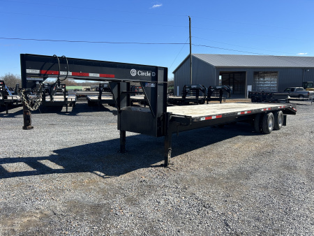 Used 2021 Circle D 102 X29' 22K Gooseneck Flatbed Trailer