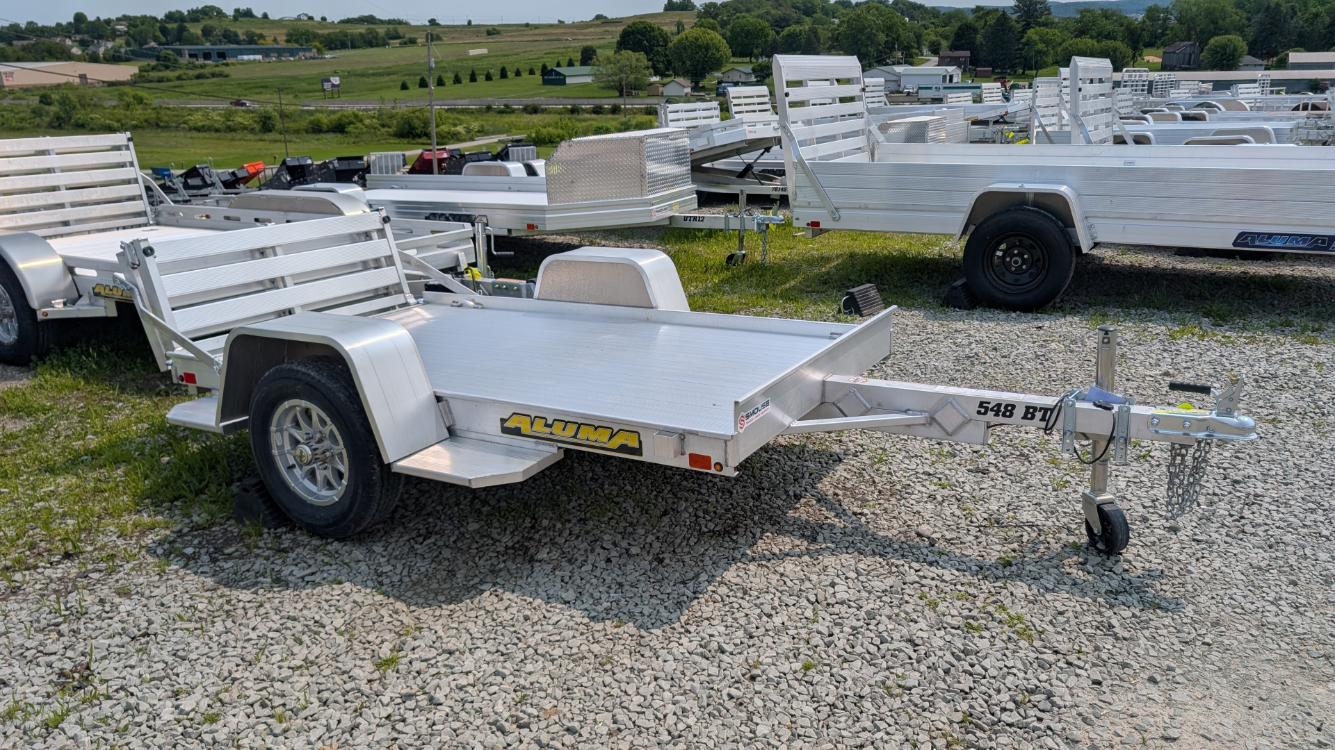 New 2026 Aluma 4'6" x 8 LW Utility Trailer w/ Bi-Fold Gate