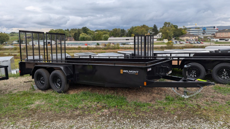 New 2026 Belmont 7x16 Solid Side Utility Trailer w/ Split Gate