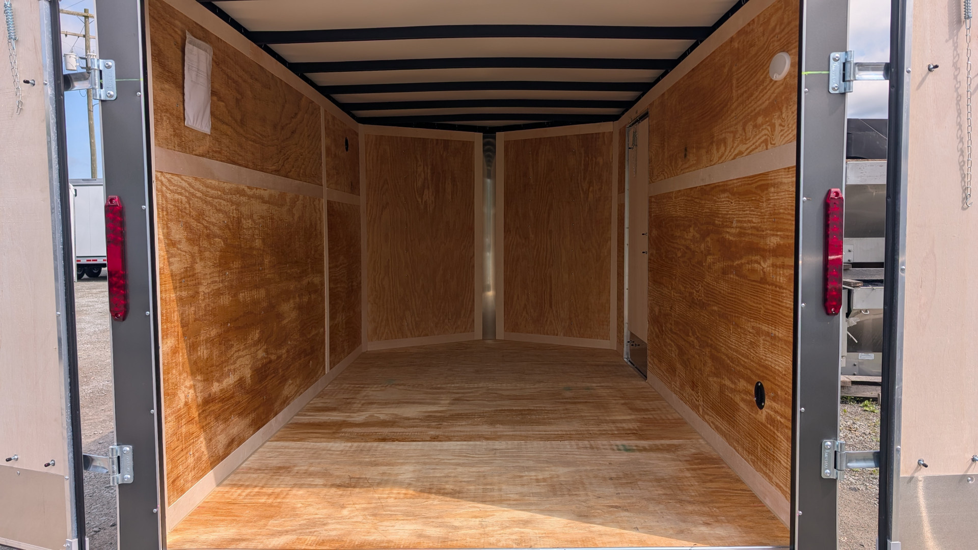 New 2026 Homesteader 7x12 Tandem Intrepid V-Nose Contractor Trailer w/ Barn Doors