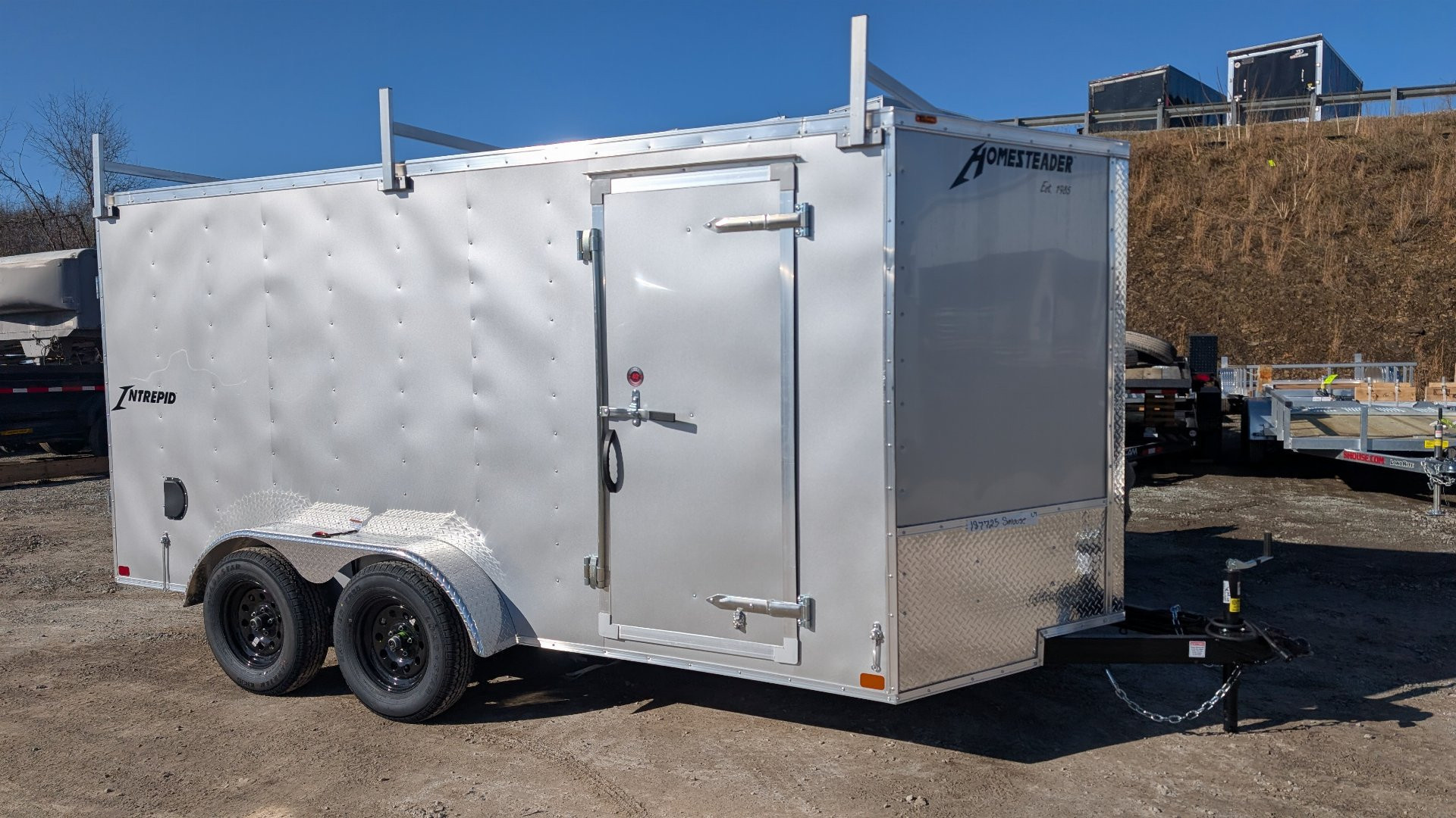 New 2026 Homesteader 7x14 Intrepid V-Nose Contractor Trailer w/ Barn Doors