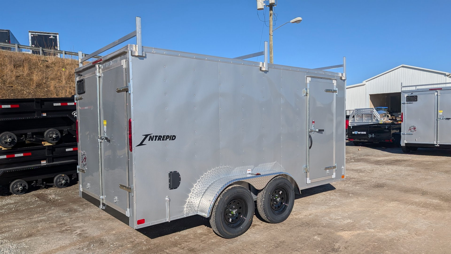 New 2026 Homesteader 7x14 Intrepid V-Nose Contractor Trailer w/ Barn Doors