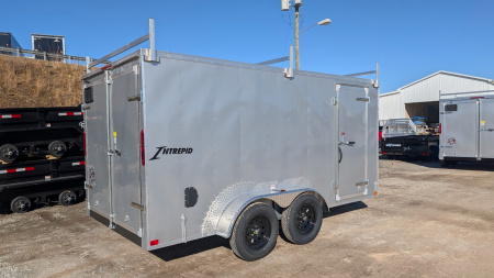 New 2026 Homesteader 7x14 Intrepid V-Nose Contractor Trailer w/ Barn Doors