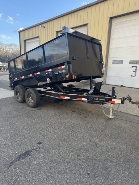 New 2026 Load Trail DE72X12 Dump Trailer Ramps & Tarp 24  Solid Metal Sides