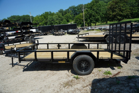 New 2026 MEB 77x12 Angle Frame Utility Trailer w/Gate