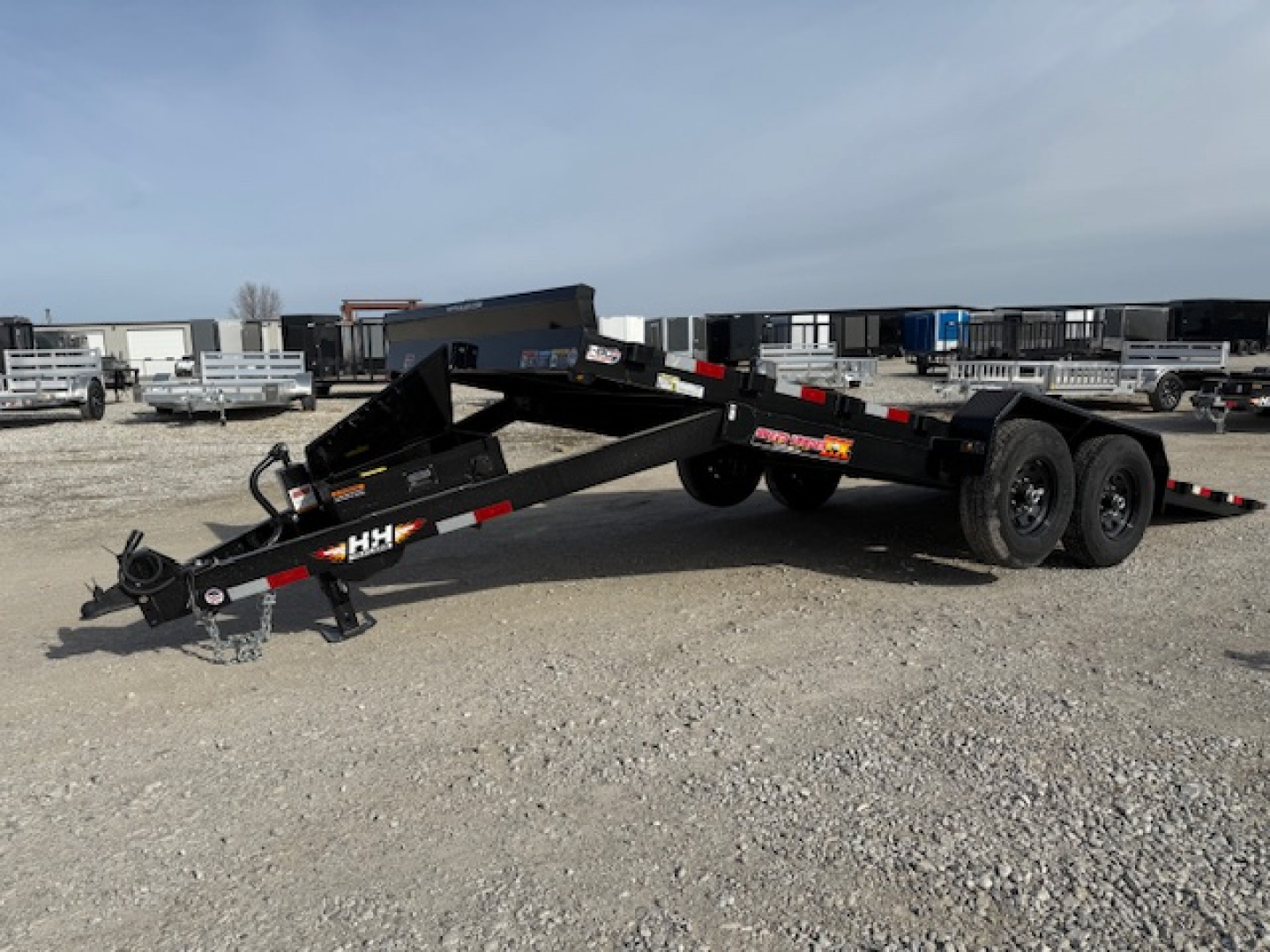 New 2026 H&H Black 82"X20' 14K Electric Tilt Speed Loader Car Hauler Trailer