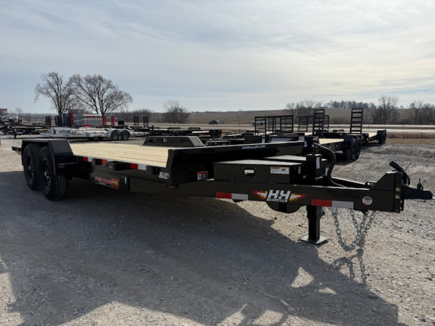 New 2026 H&H Black 82"X20' 14K Electric Tilt Speed Loader Car Hauler Trailer