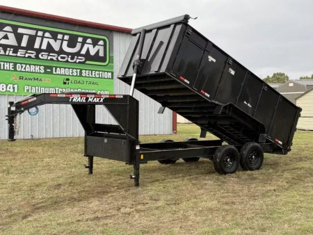 New 2025 TrailMaxx Trailers 83X16 HIGH SIDE Telescopic 14K GVWR GOOSENECK Dump Trailer