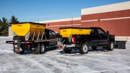 New SnowEx 3.5CY HELIXX Poly Hopper Spreader **w/Tarp, Work Light, & Vibrator