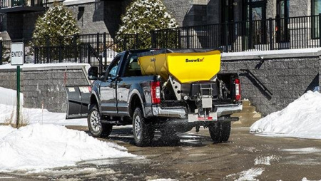 New SnowEx 3.5CY HELIXX Poly Hopper Spreader **w/Tarp, Work Light, & Vibrator