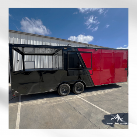 New 8.5X24TA Red & Black Concession Porch Trailer