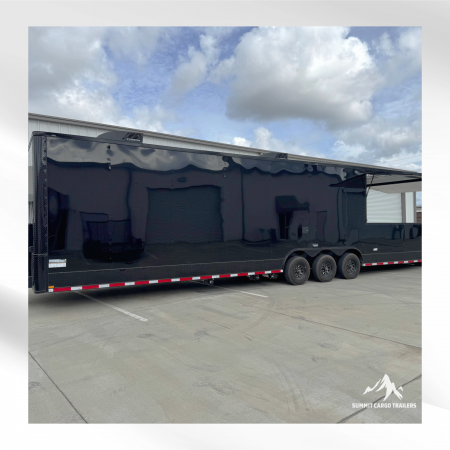 New 8.5X36TTA Black Concession Gullwing Porch Trailer