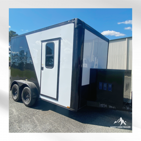 New 7X12TA White & Black Pet Grooming Trailer