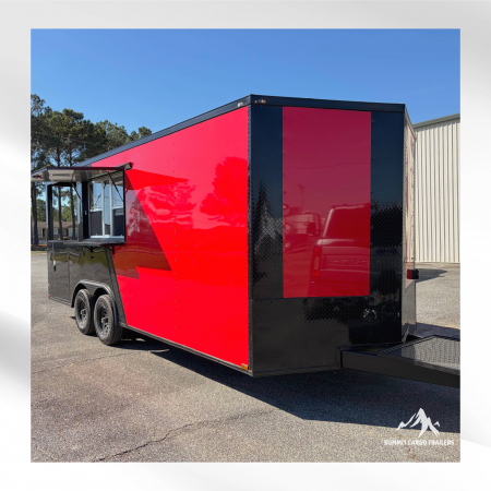 New 8.5X20TA Red & Black Concession Porch Trailer