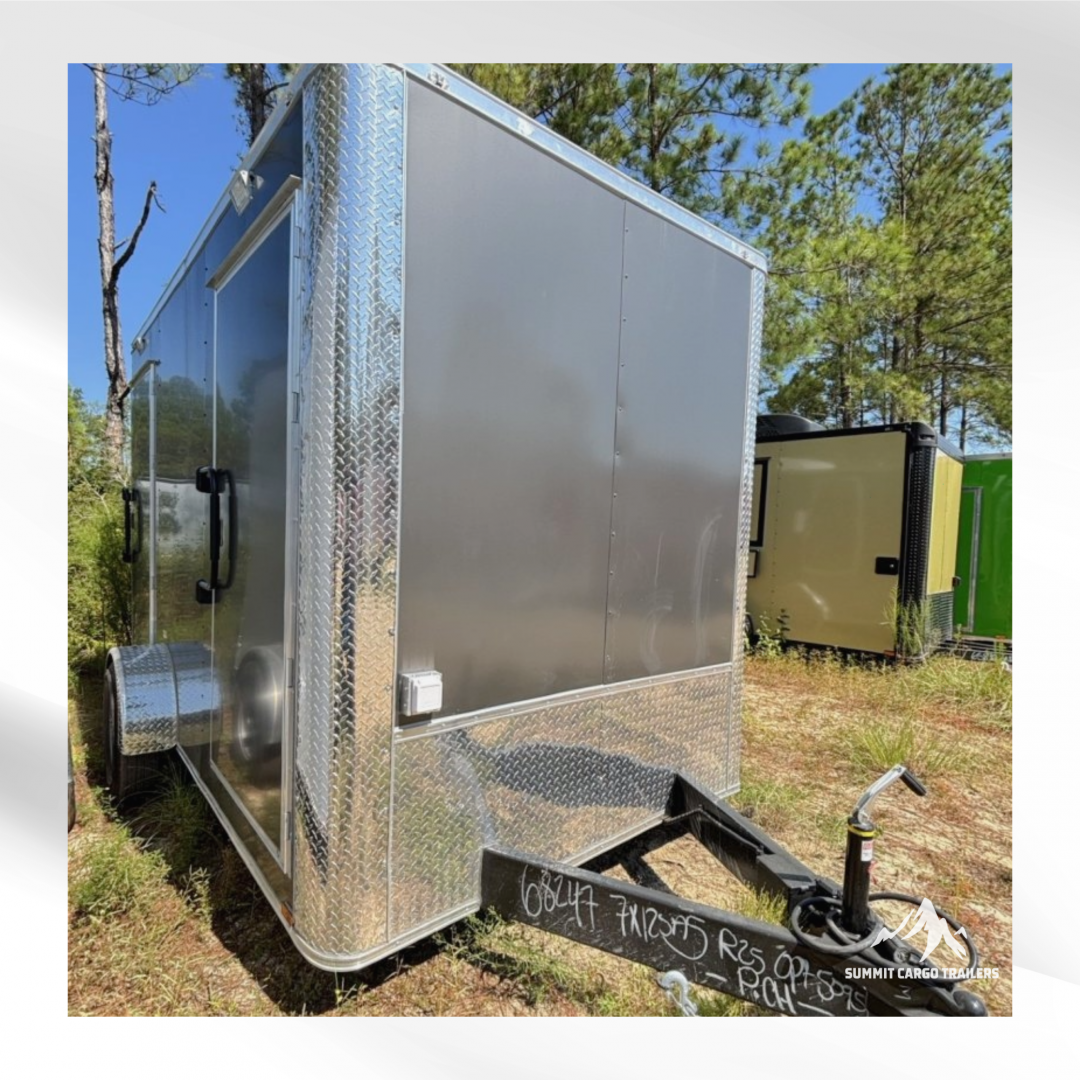 New 7X12SA5 Charcoal Bathroom Trailer