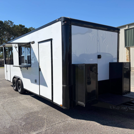 New 8.5X24TA3 White Concession Porch Trailer