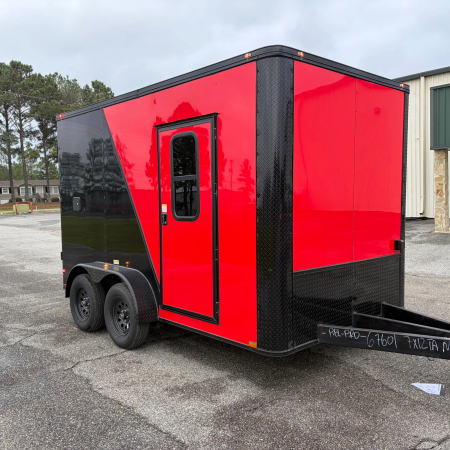 New 7X12TA Red & Black Pet Grooming Trailer