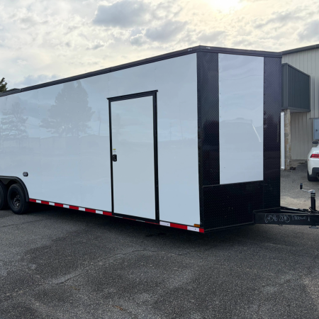 New 8.5X28TA3 White Standard Car Hauler Trailer