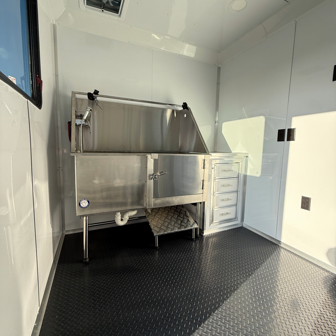 New 7X14TA Pink & Black Pet Grooming Trailer