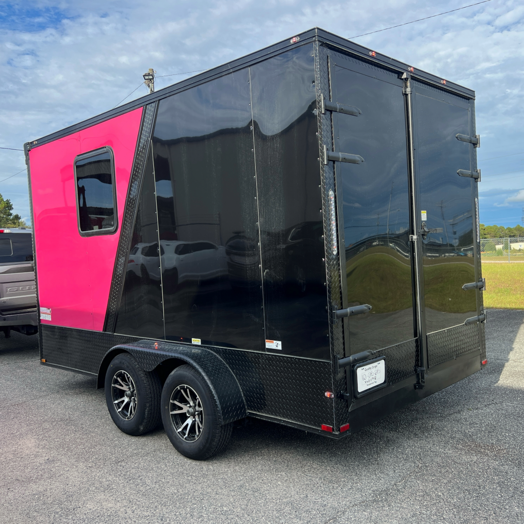 New 7X14TA Pink & Black Pet Grooming Trailer