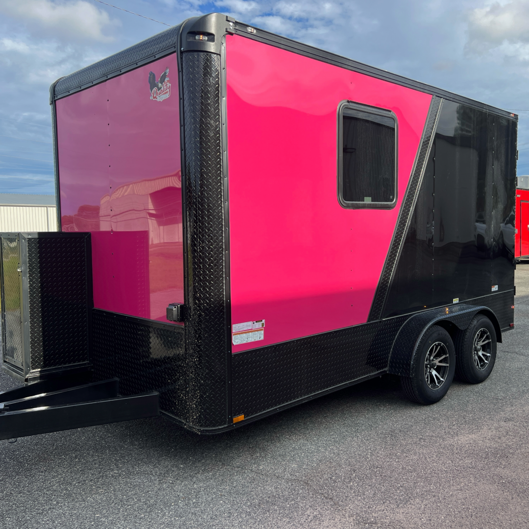 New 7X14TA Pink & Black Pet Grooming Trailer