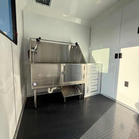 New 7X14TA Pink & Black Pet Grooming Trailer