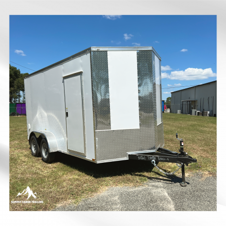 New 7X14TA White Standard Trailer
