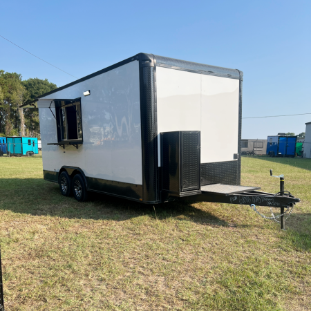 New 8.5X18TA3 White Concession Trailer
